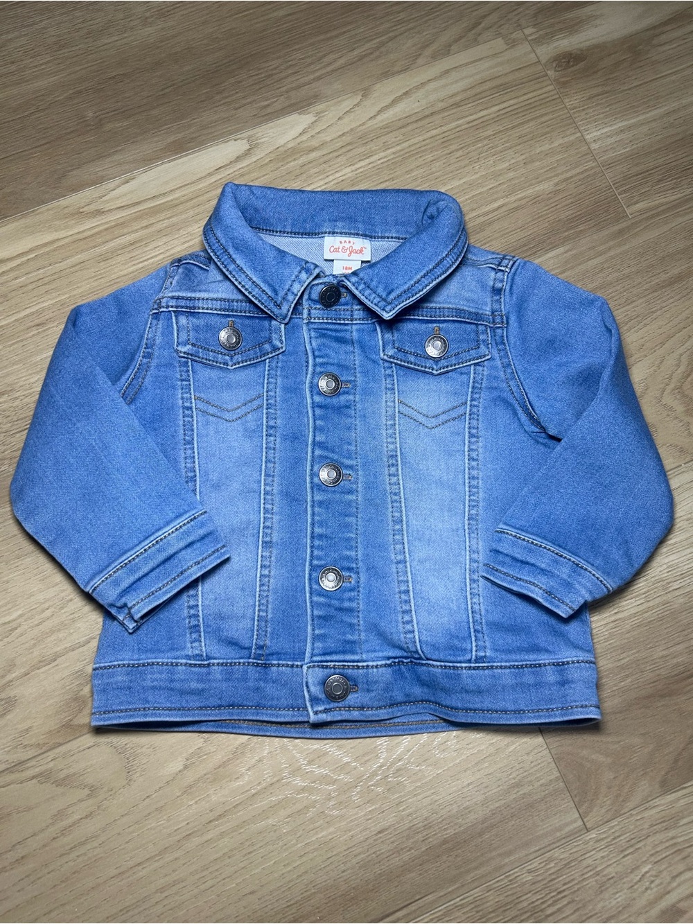 Cat & Jack Light Blue Toddler Denim Jacket with Buttons